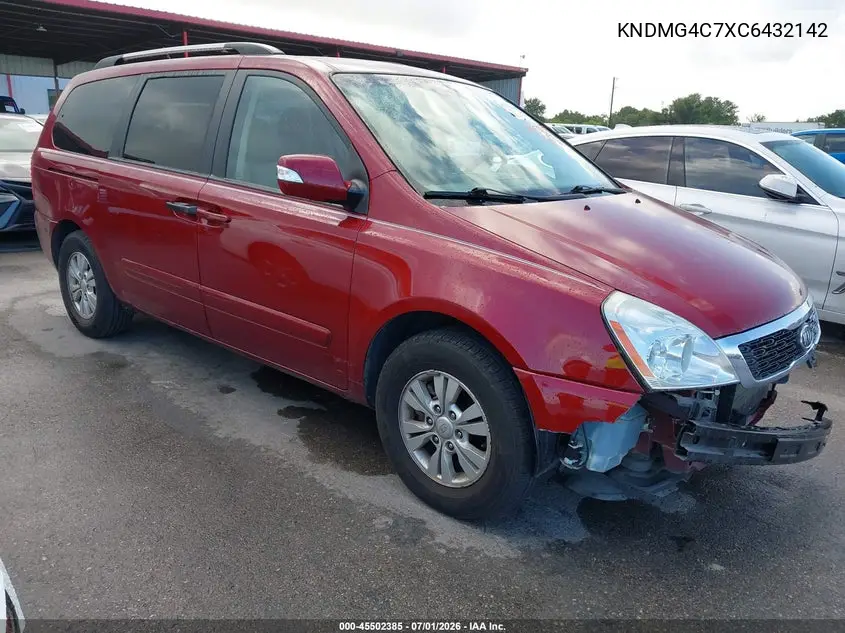 2012 Kia Sedona Lx VIN: KNDMG4C7XC6432142 Lot: 45502385