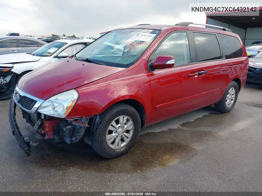 2012 Kia Sedona Lx VIN: KNDMG4C7XC6432142 Lot: 45502385