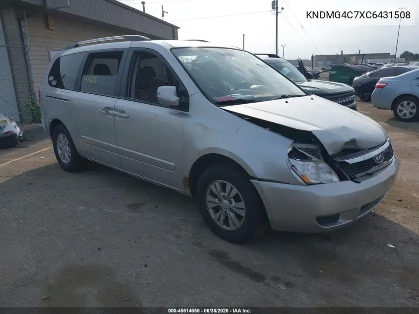 2012 Kia Sedona Lx VIN: KNDMG4C7XC6431508 Lot: 45514056