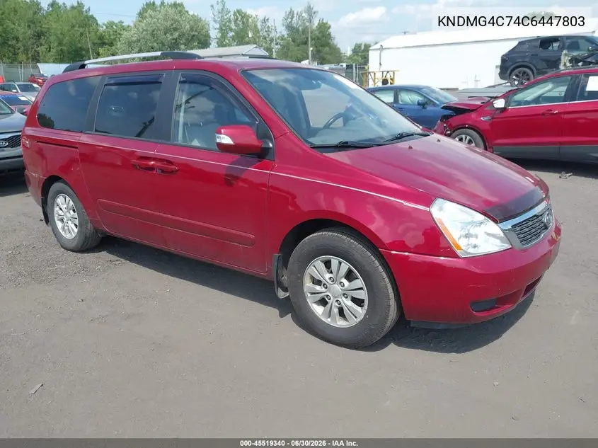 2012 Kia Sedona Lx VIN: KNDMG4C74C6447803 Lot: 45519340