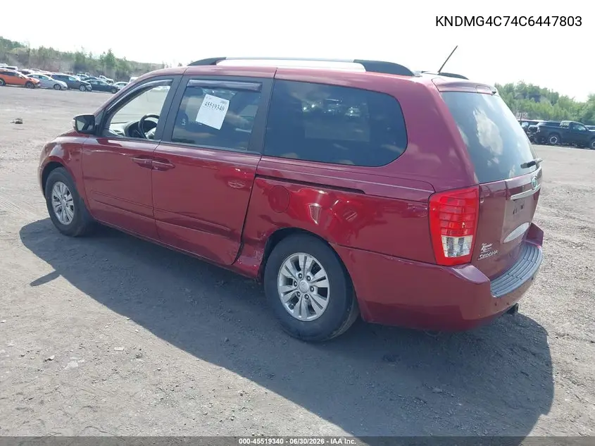 2012 Kia Sedona Lx VIN: KNDMG4C74C6447803 Lot: 45519340