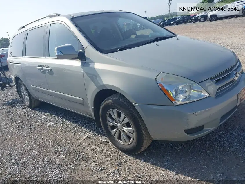 2012 Kia Sedona Lx VIN: KNDMG4C70C6495542 Lot: 45519467