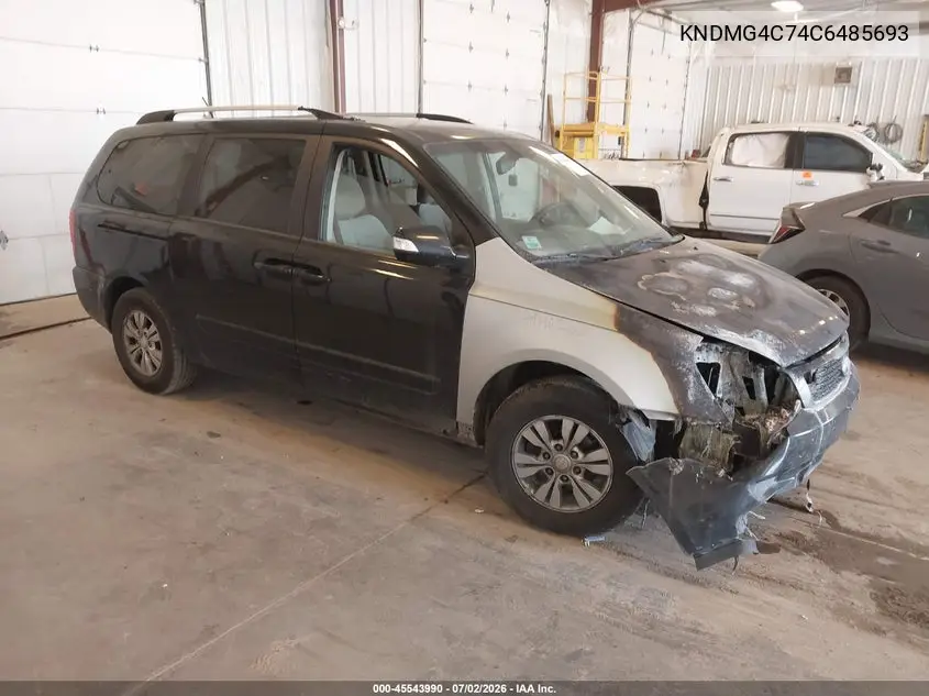 2012 Kia Sedona Lx VIN: KNDMG4C74C6485693 Lot: 45543990