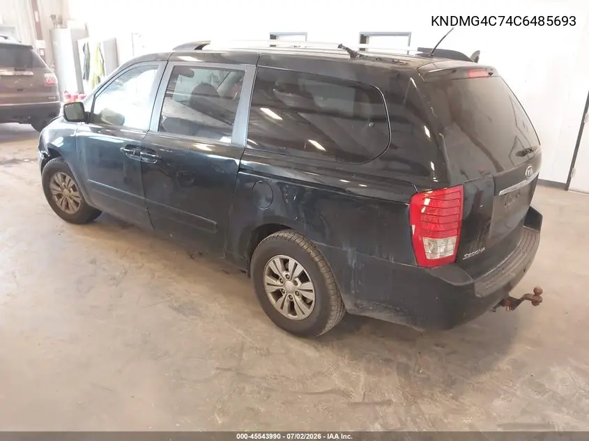 2012 Kia Sedona Lx VIN: KNDMG4C74C6485693 Lot: 45543990