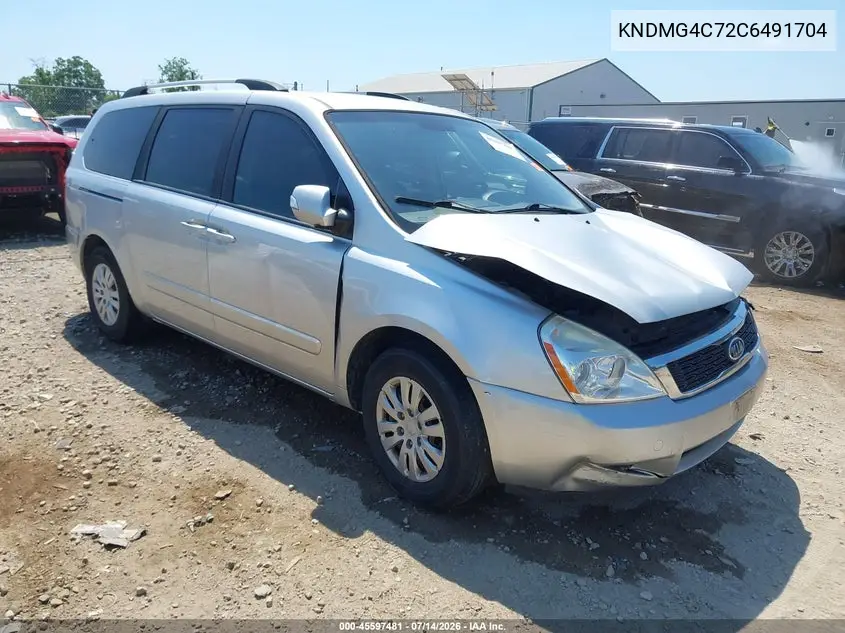 2012 Kia Sedona Lx VIN: KNDMG4C72C6491704 Lot: 45597481
