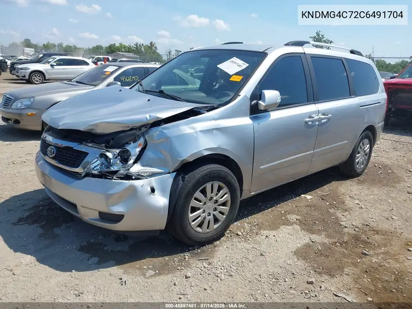 2012 Kia Sedona Lx VIN: KNDMG4C72C6491704 Lot: 45597481