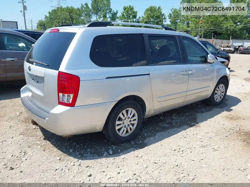 2012 Kia Sedona Lx VIN: KNDMG4C72C6491704 Lot: 45597481