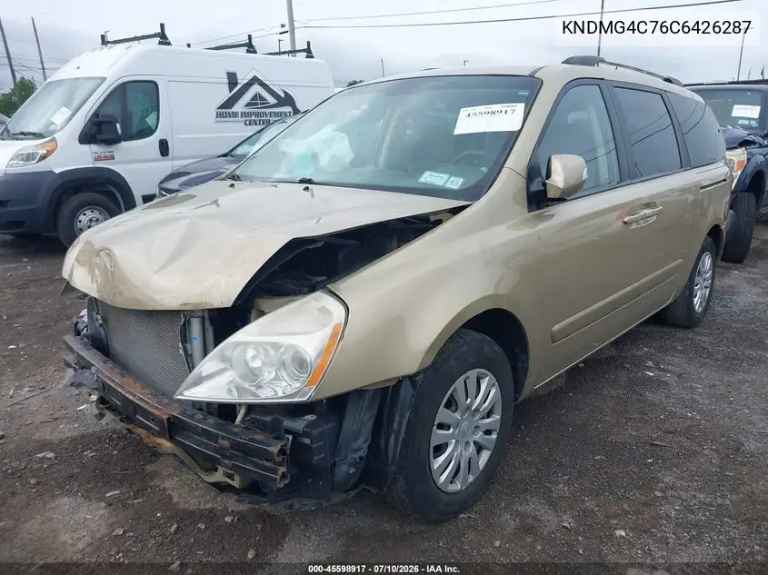 2012 Kia Sedona Lx VIN: KNDMG4C76C6426287 Lot: 45598917