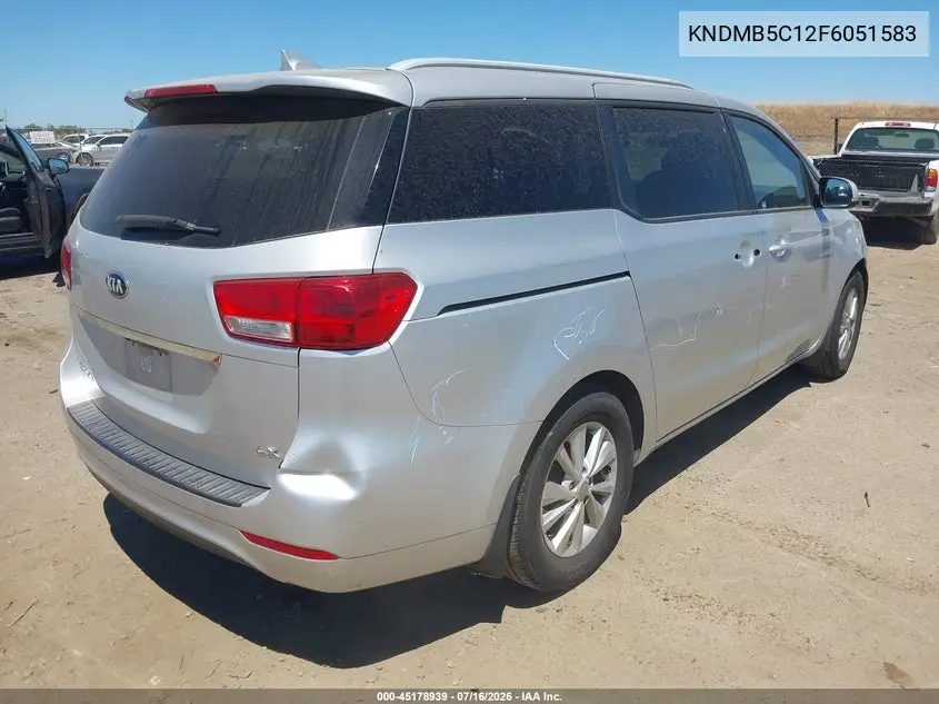 2015 Kia Sedona Lx VIN: KNDMB5C12F6051583 Lot: 45178939