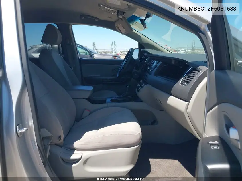 2015 Kia Sedona Lx VIN: KNDMB5C12F6051583 Lot: 45178939
