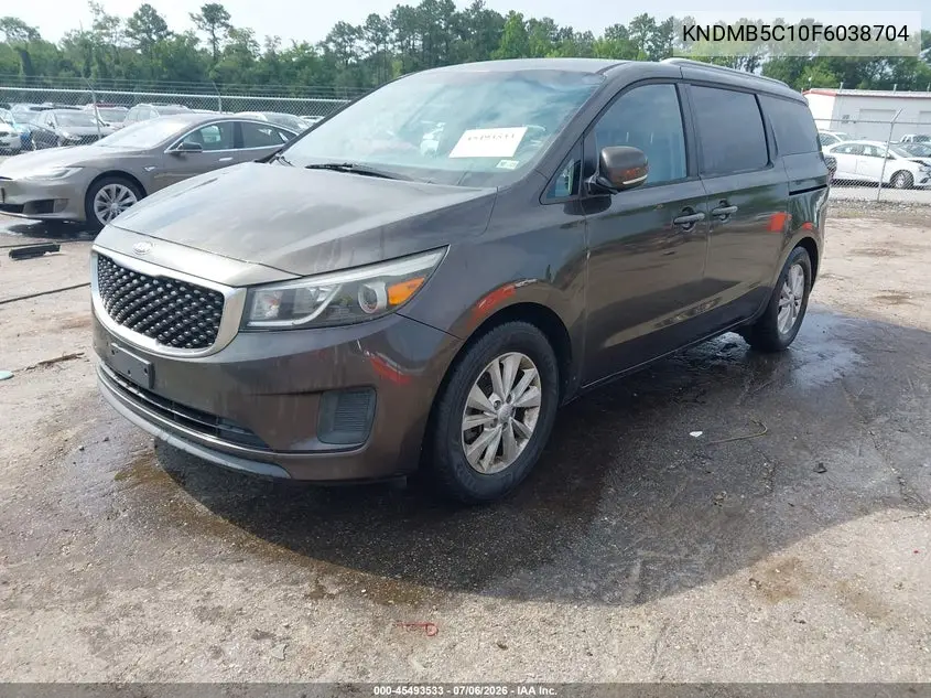 2015 Kia Sedona Lx VIN: KNDMB5C10F6038704 Lot: 45493533