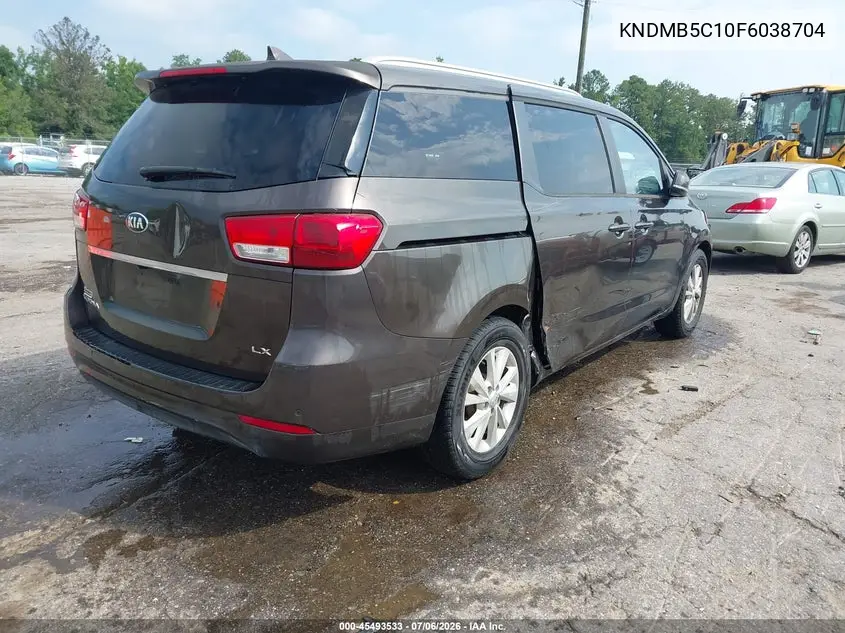 2015 Kia Sedona Lx VIN: KNDMB5C10F6038704 Lot: 45493533