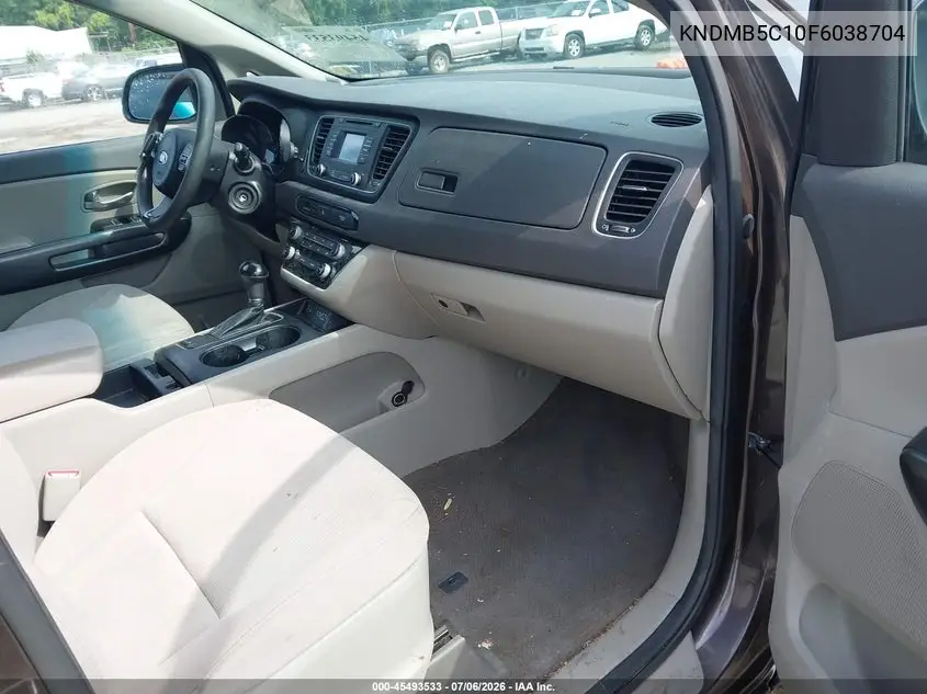 2015 Kia Sedona Lx VIN: KNDMB5C10F6038704 Lot: 45493533