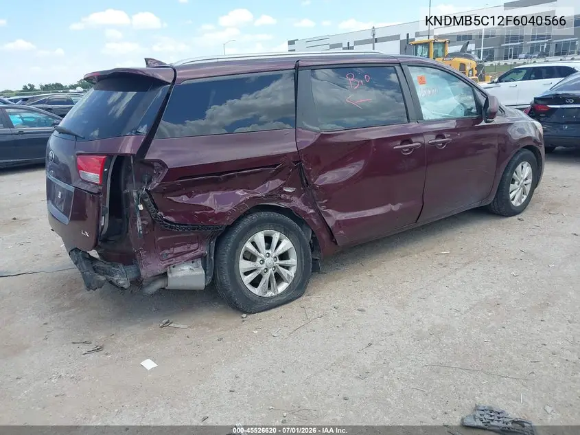 2015 Kia Sedona Lx VIN: KNDMB5C12F6040566 Lot: 45526620