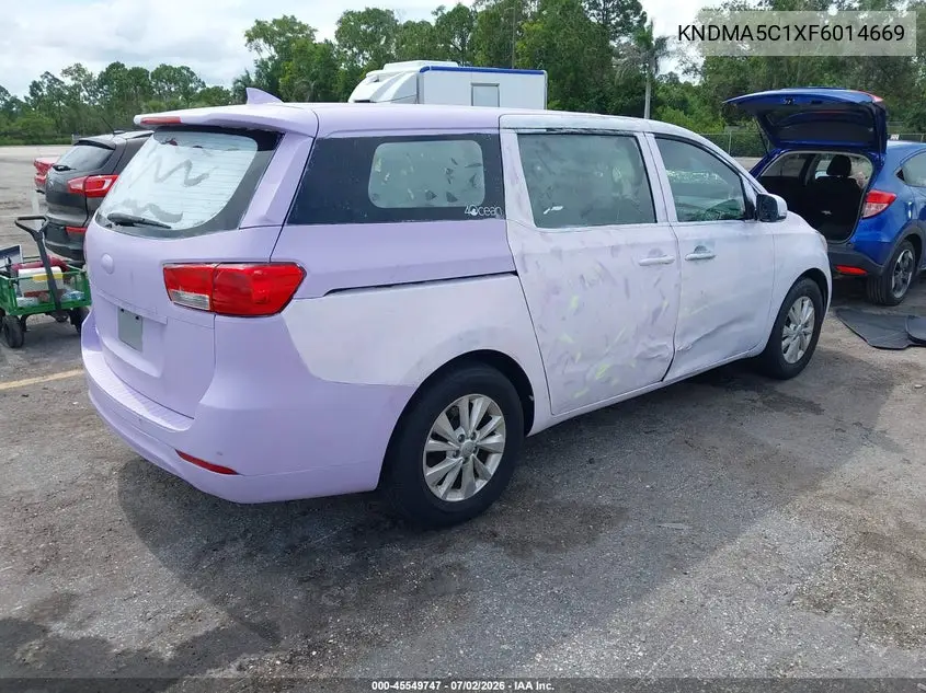 2015 Kia Sedona L VIN: KNDMA5C1XF6014669 Lot: 45549747