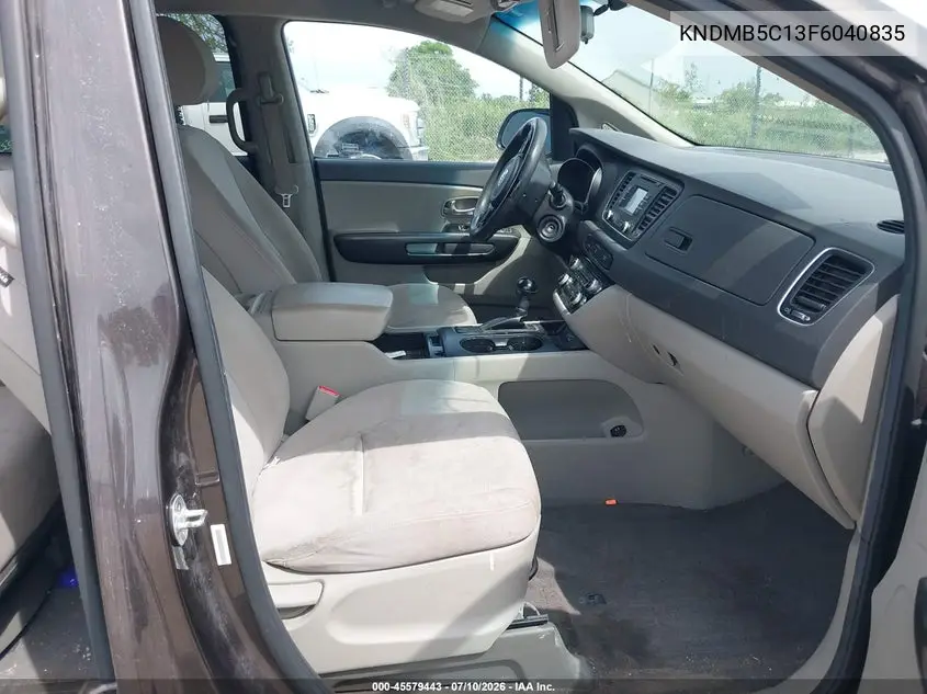 2015 Kia Sedona Lx VIN: KNDMB5C13F6040835 Lot: 45579443