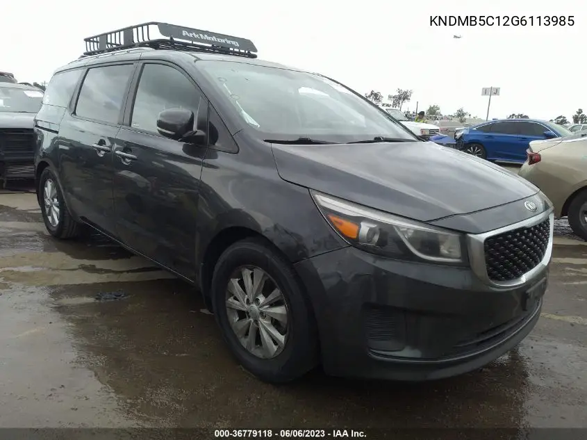 KNDMB5C12G6113985 2016 Kia Sedona Lx