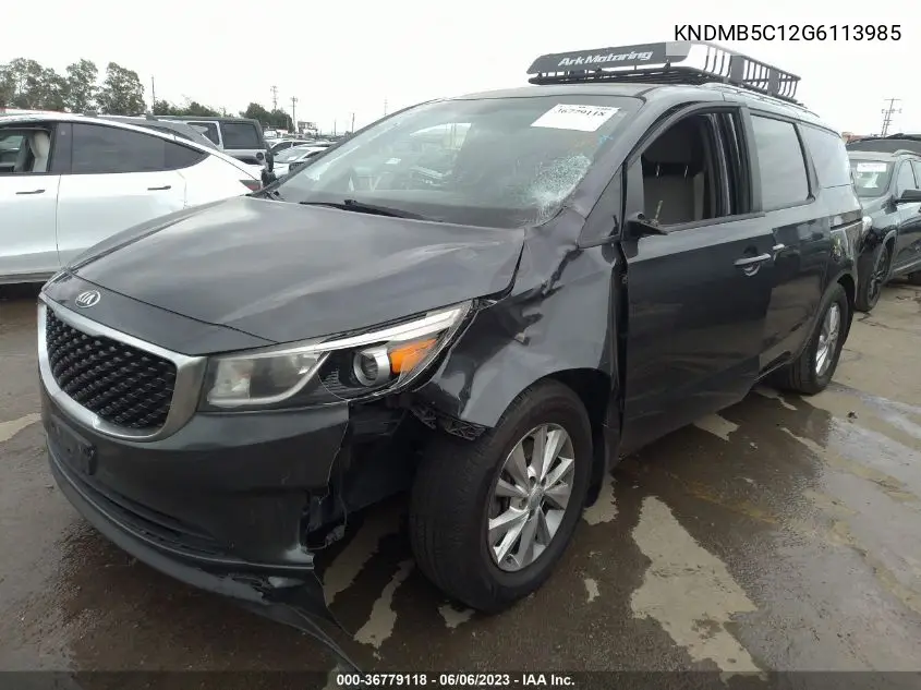 KNDMB5C12G6113985 2016 Kia Sedona Lx