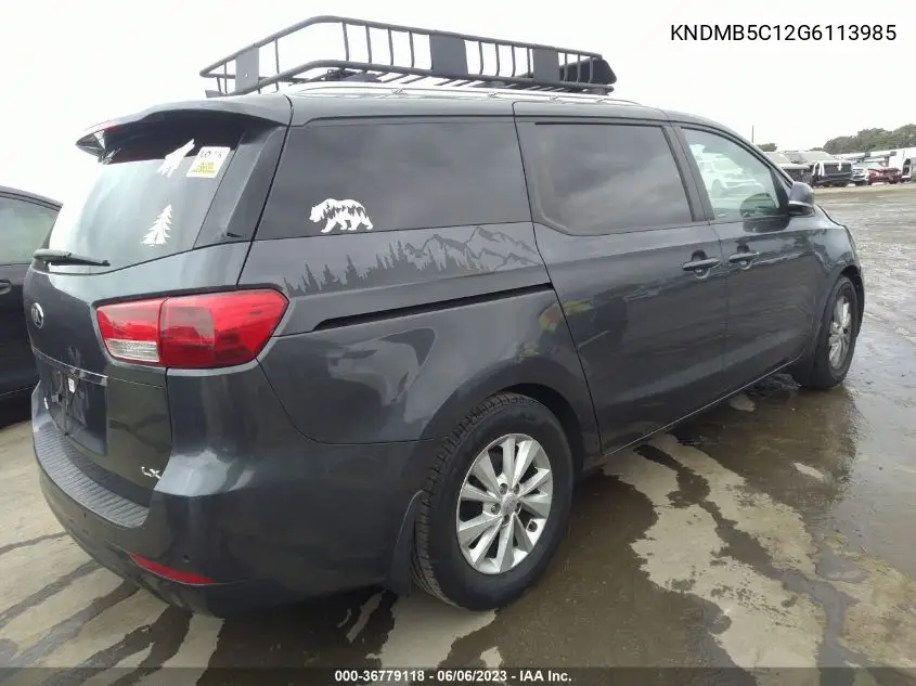 KNDMB5C12G6113985 2016 Kia Sedona Lx