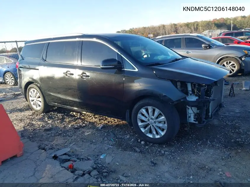 KNDMC5C12G6148040 2016 Kia Sedona Ex