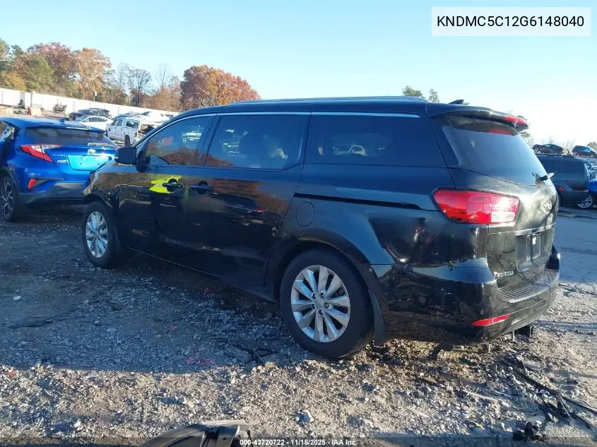 KNDMC5C12G6148040 2016 Kia Sedona Ex