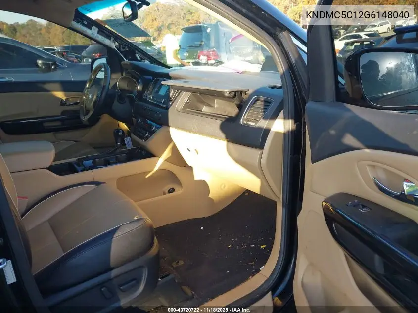 KNDMC5C12G6148040 2016 Kia Sedona Ex