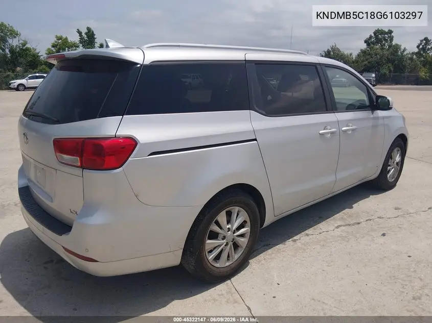 2016 Kia Sedona Lx VIN: KNDMB5C18G6103297 Lot: 45322147