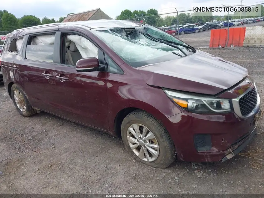2016 Kia Sedona Lx VIN: KNDMB5C10G6085815 Lot: 45350736