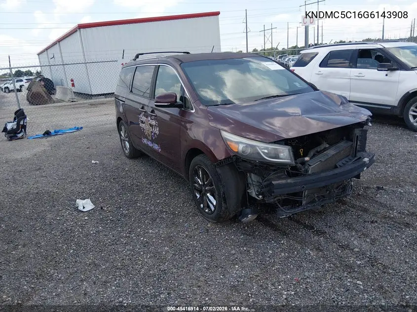 2016 Kia Sedona Ex VIN: KNDMC5C16G6143908 Lot: 45416914