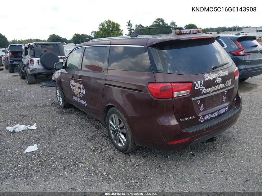 2016 Kia Sedona Ex VIN: KNDMC5C16G6143908 Lot: 45416914