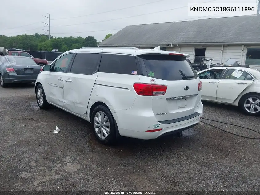 2016 Kia Sedona Ex VIN: KNDMC5C18G6111896 Lot: 45502018
