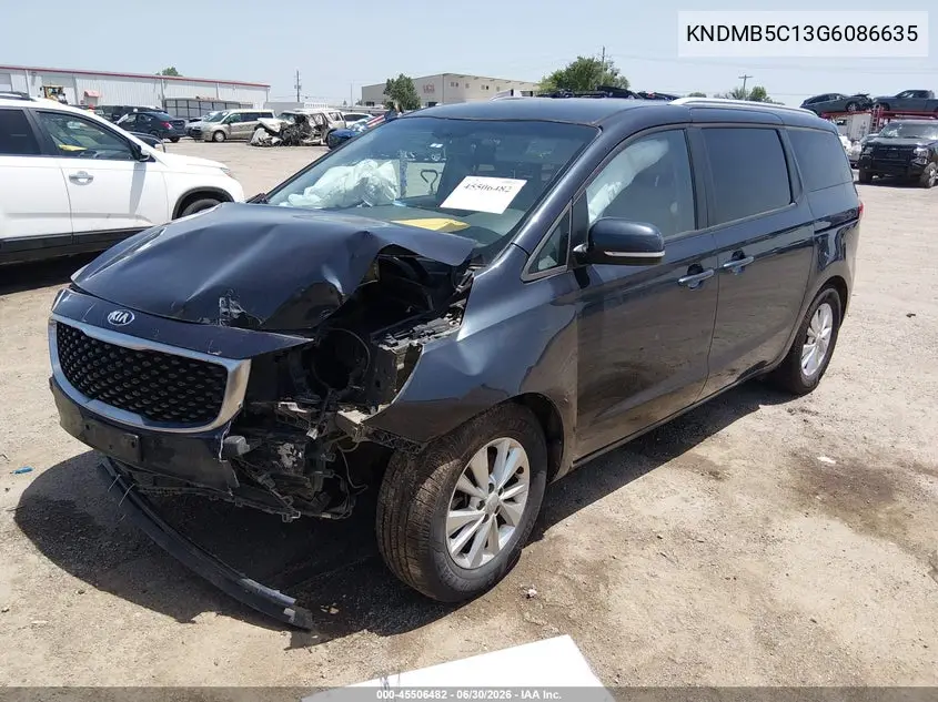 2016 Kia Sedona Lx VIN: KNDMB5C13G6086635 Lot: 45506482