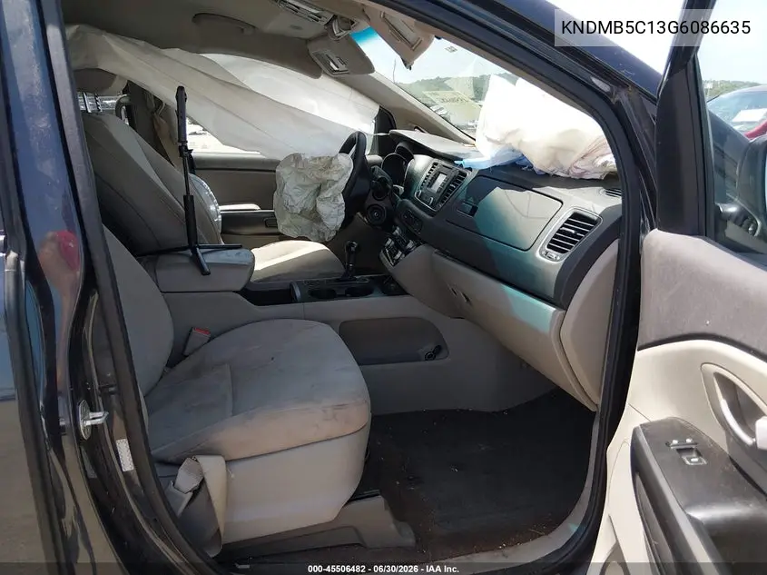 2016 Kia Sedona Lx VIN: KNDMB5C13G6086635 Lot: 45506482