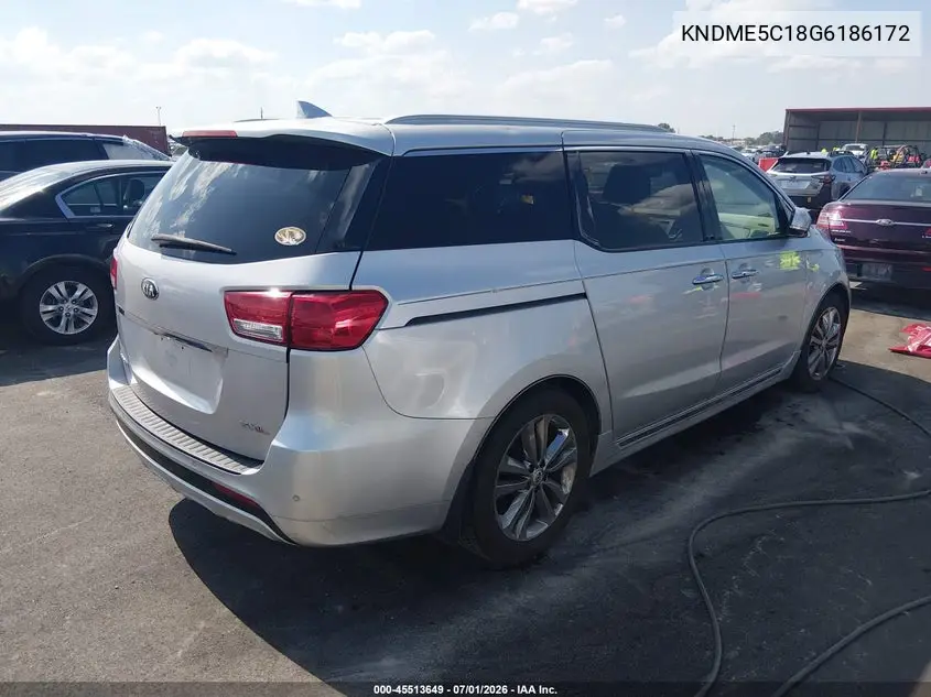 2016 Kia Sedona Sx Luxury VIN: KNDME5C18G6186172 Lot: 45513649