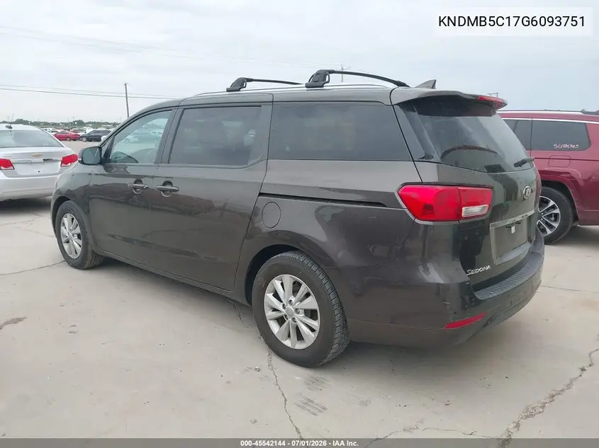 2016 Kia Sedona Lx VIN: KNDMB5C17G6093751 Lot: 45542144