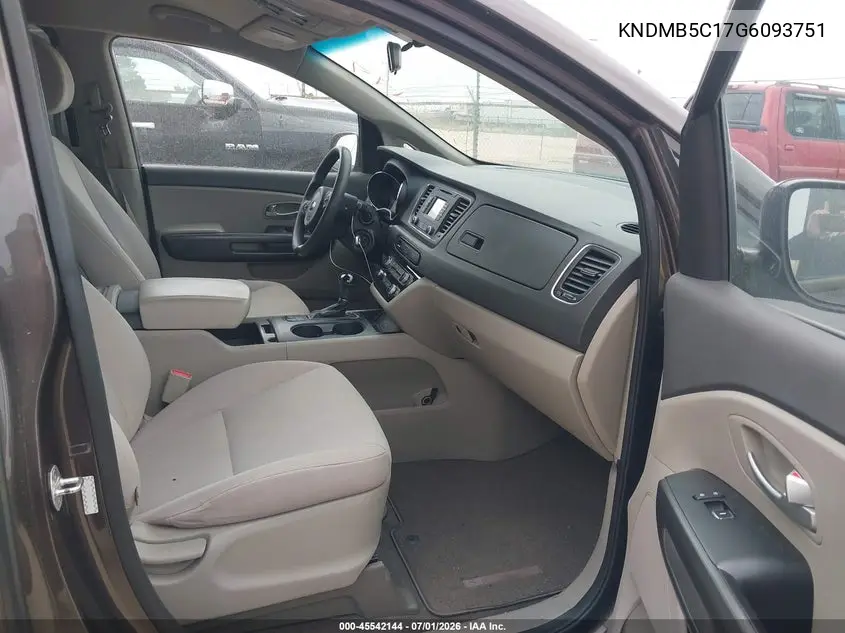 2016 Kia Sedona Lx VIN: KNDMB5C17G6093751 Lot: 45542144