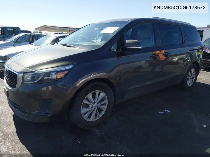 2016 Kia Sedona Lx VIN: KNDMB5C10G6178673 Lot: 45550144