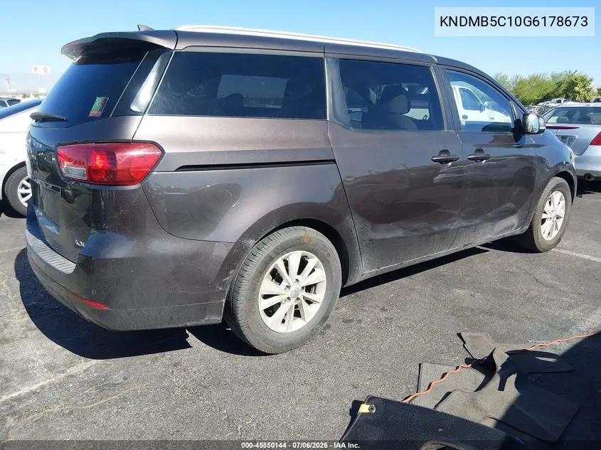 2016 Kia Sedona Lx VIN: KNDMB5C10G6178673 Lot: 45550144