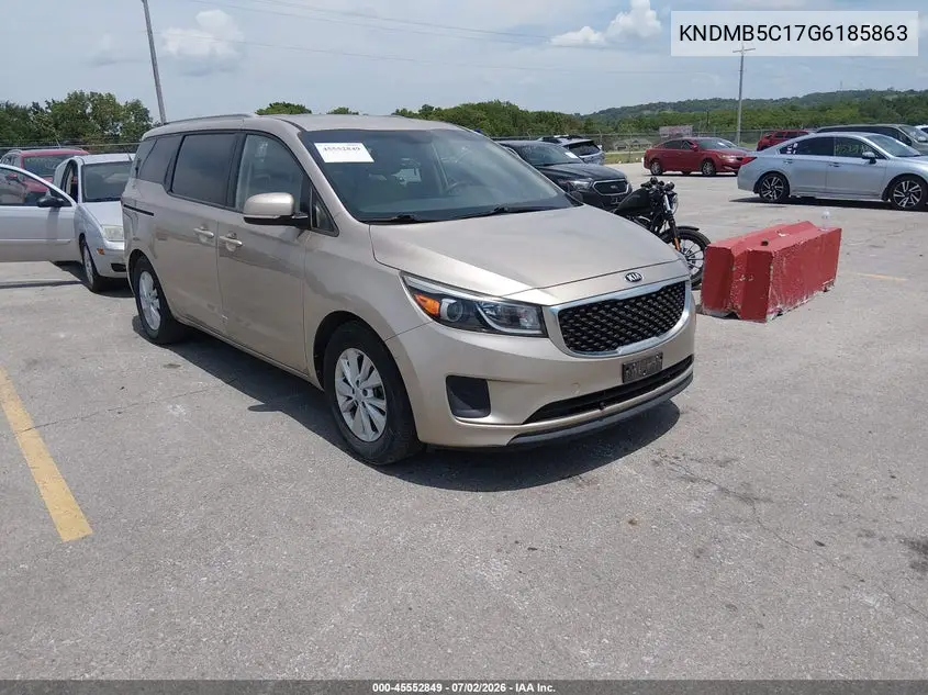 2016 Kia Sedona Lx VIN: KNDMB5C17G6185863 Lot: 45552849