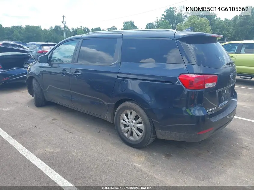2016 Kia Sedona Lx VIN: KNDMB5C14G6105662 Lot: 45562497