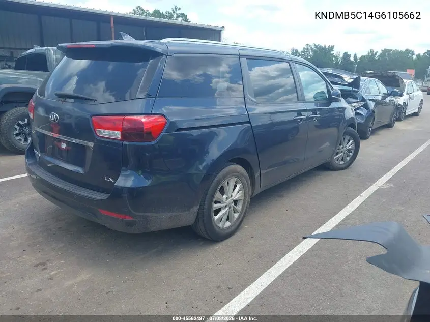 2016 Kia Sedona Lx VIN: KNDMB5C14G6105662 Lot: 45562497