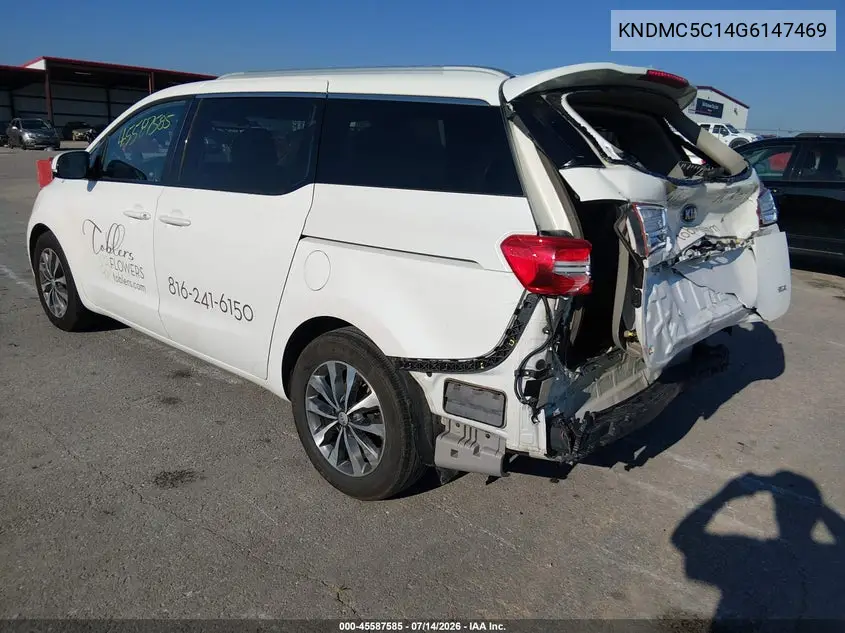2016 Kia Sedona Sx VIN: KNDMC5C14G6147469 Lot: 45587585