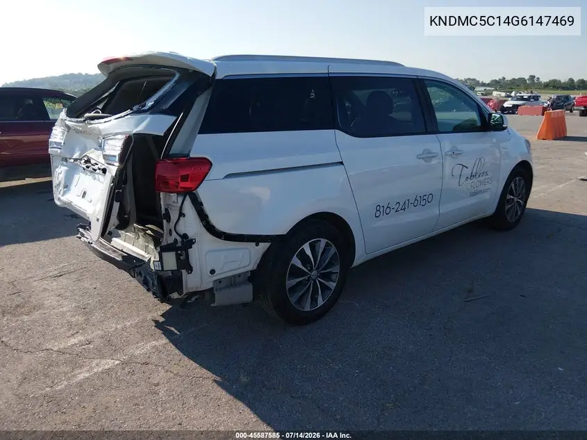 2016 Kia Sedona Sx VIN: KNDMC5C14G6147469 Lot: 45587585