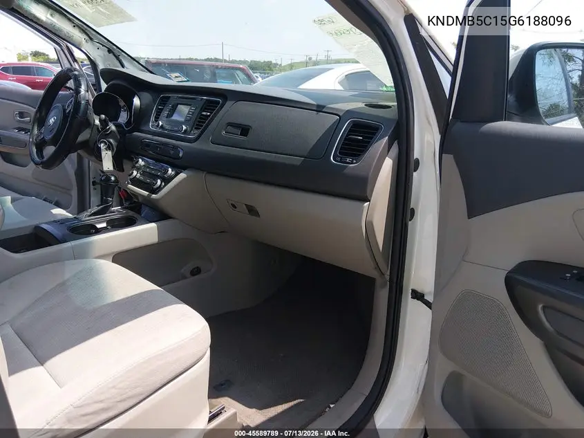 2016 Kia Sedona Lx VIN: KNDMB5C15G6188096 Lot: 45589789