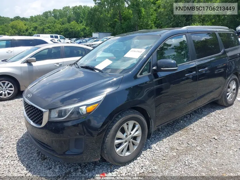 2016 Kia Sedona Lx VIN: KNDMB5C17G6213449 Lot: 45599565