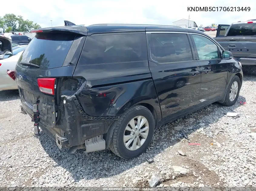 2016 Kia Sedona Lx VIN: KNDMB5C17G6213449 Lot: 45599565