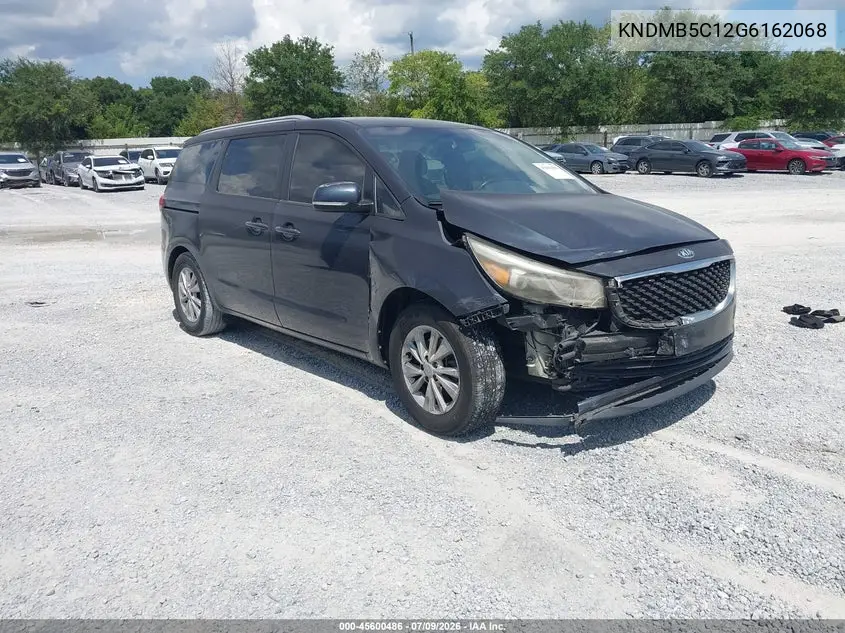 2016 Kia Sedona Lx VIN: KNDMB5C12G6162068 Lot: 45600486