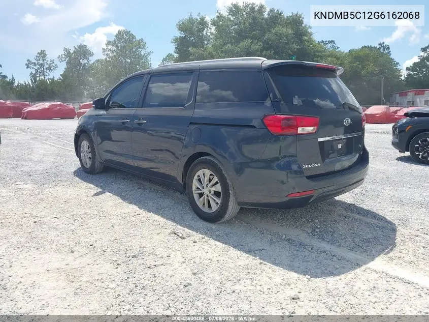 2016 Kia Sedona Lx VIN: KNDMB5C12G6162068 Lot: 45600486