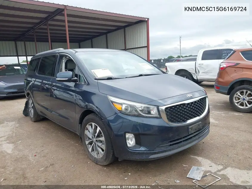 2016 Kia Sedona Sx VIN: KNDMC5C15G6169724 Lot: 45605436