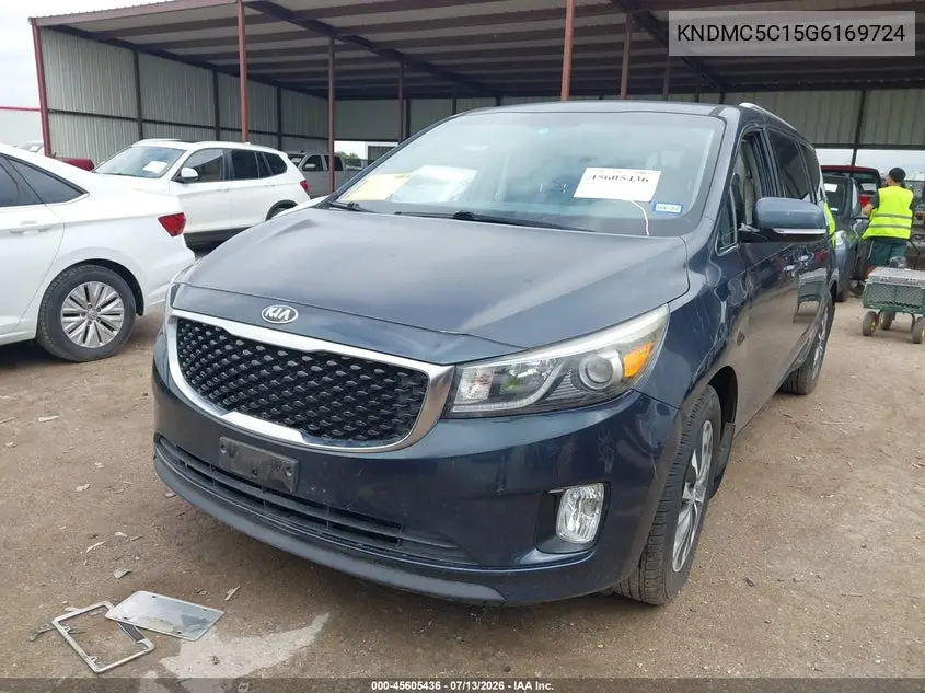 2016 Kia Sedona Sx VIN: KNDMC5C15G6169724 Lot: 45605436